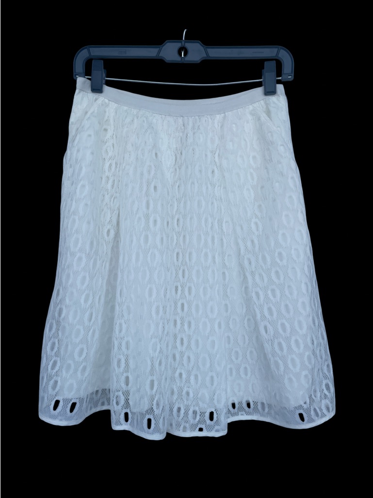 Anthropology Maeve White Lace Circle Skirt